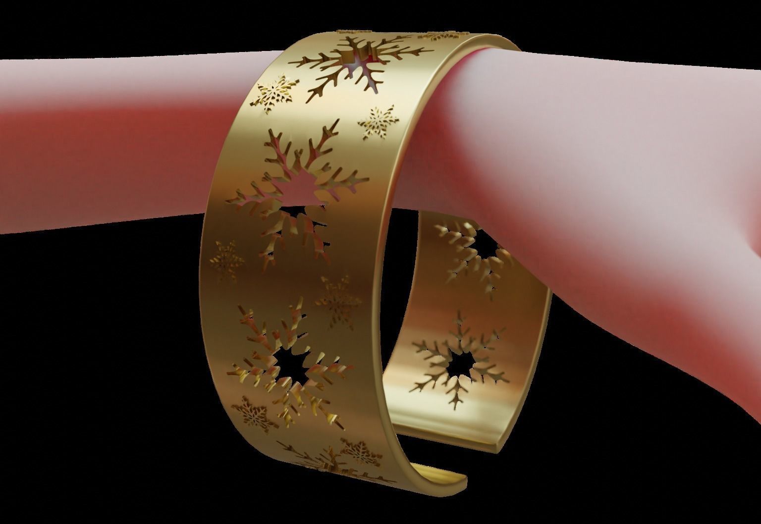 Bracelet Snowflake Christmas  3D print model_1