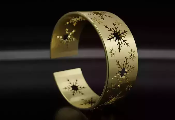 Bracelet Snowflake Christmas  3D print model