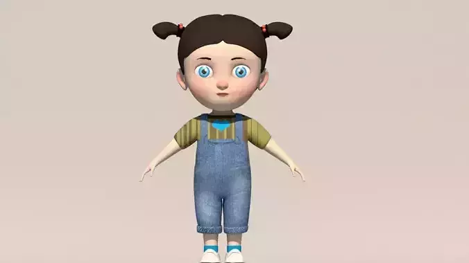 chartoonic cute girl  3D model