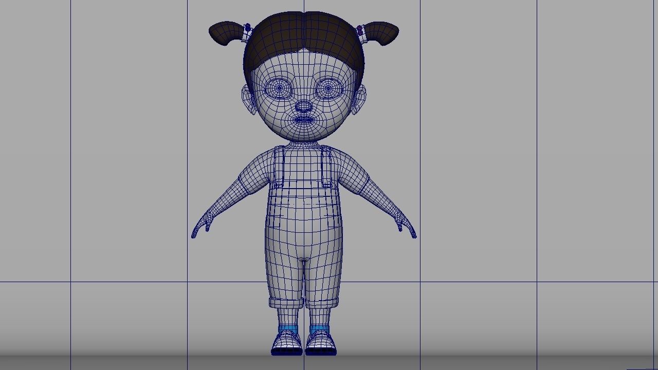 chartoonic cute girl  3D model_4