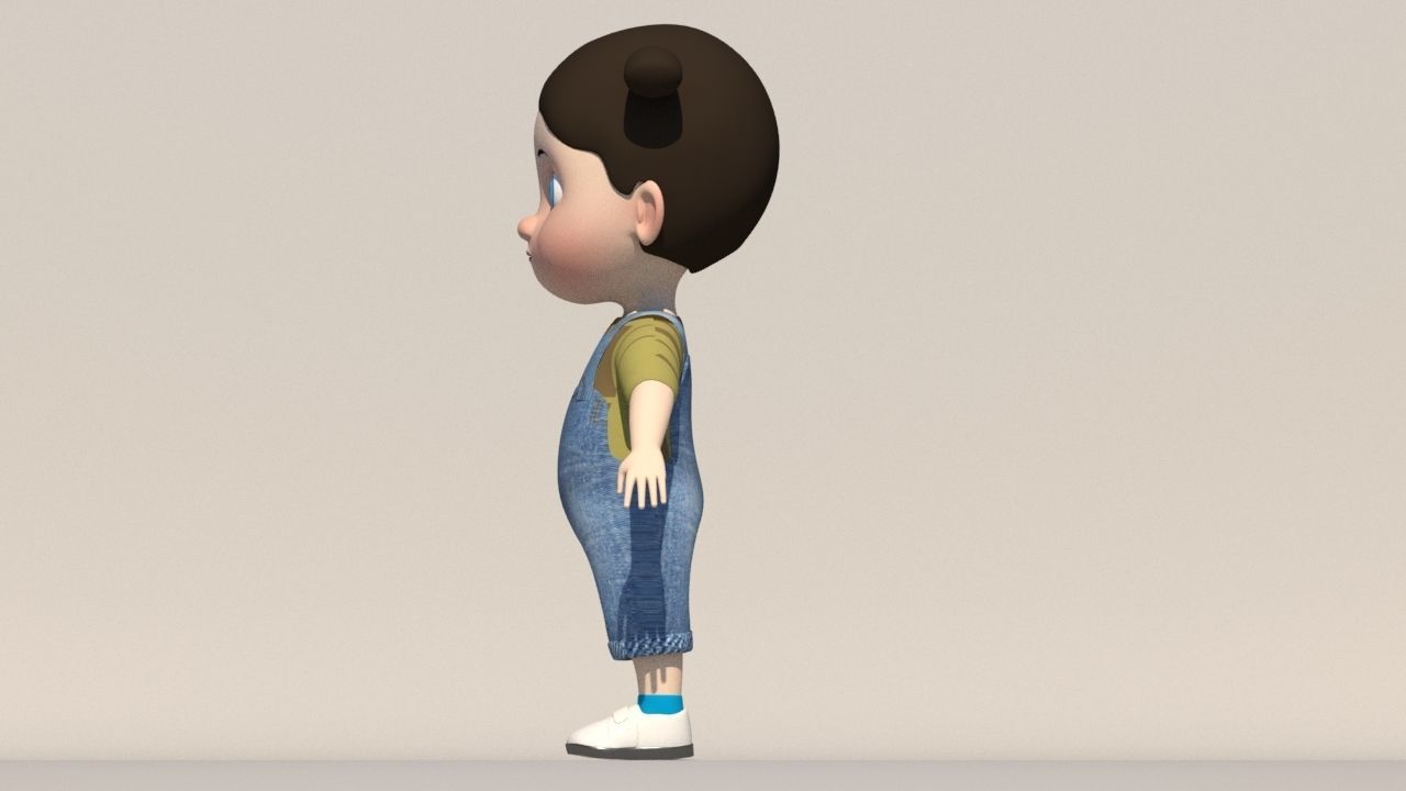 chartoonic cute girl  3D model_3