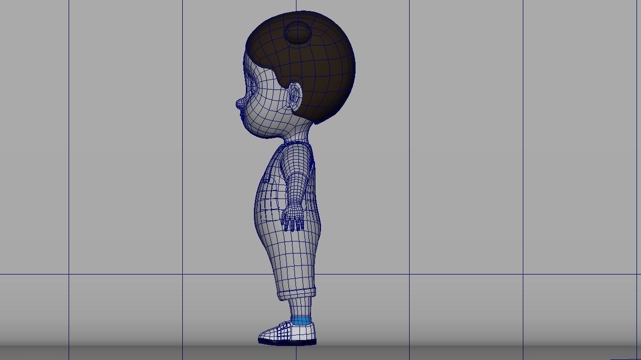 chartoonic cute girl  3D model_5