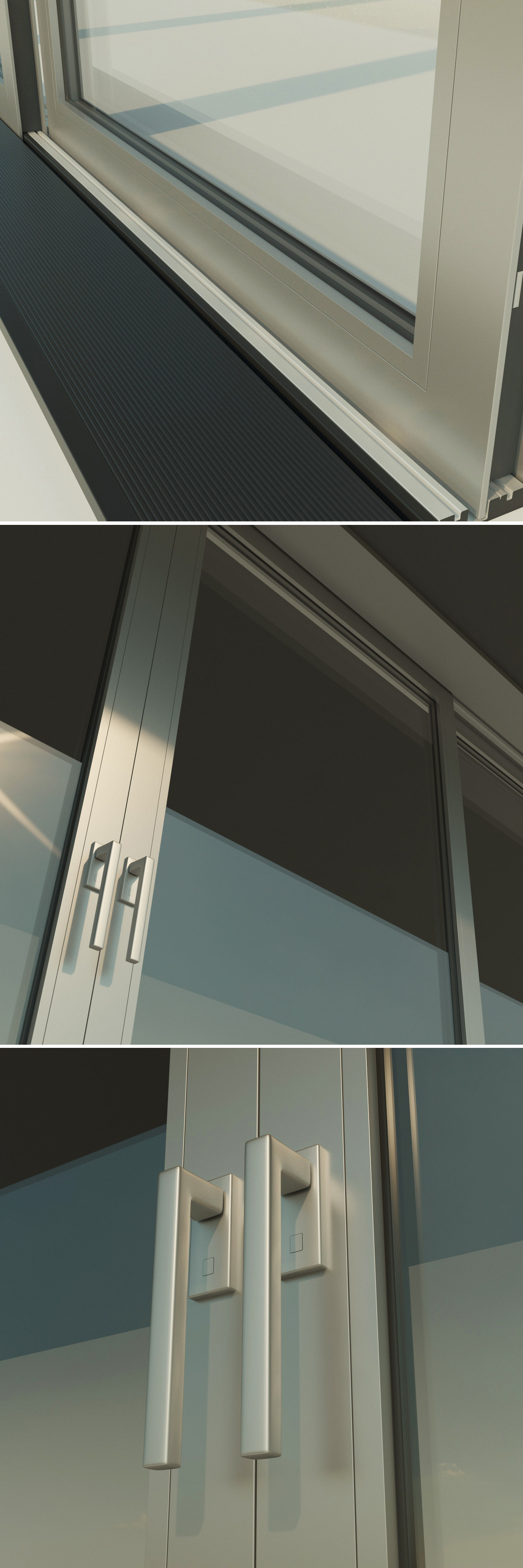 Panoramic sliding system Window Door Low-poly 3D model_1