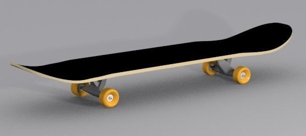 Skateboard with wheels 3D model_1