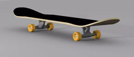 Skateboard with wheels 3D model_0