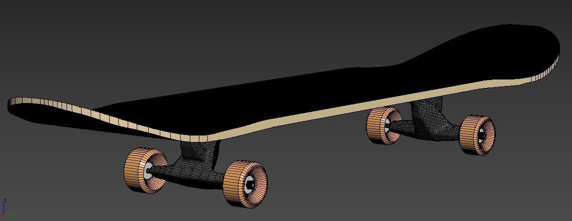 Skateboard with wheels 3D model_4