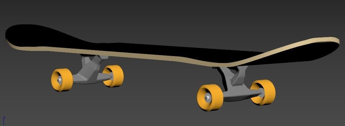 Skateboard with wheels 3D model_3