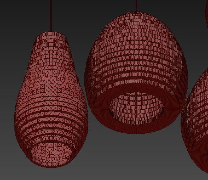 wood collection pendant lamp made of bricks 3D model_3