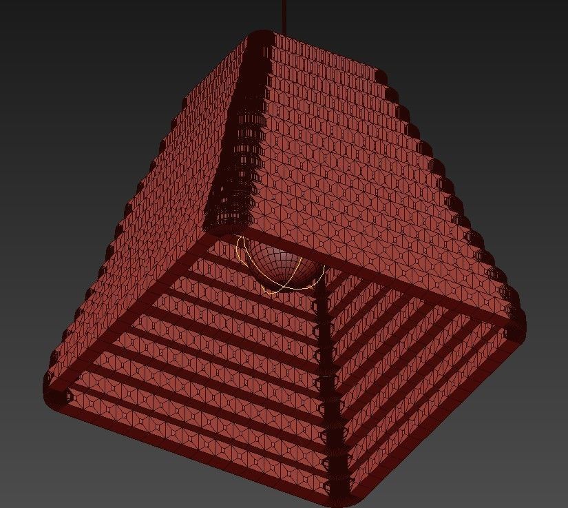 wood collection pendant lamp made of bricks 3D model_4