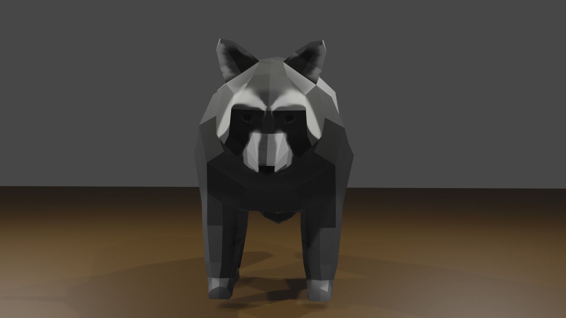 Raccon raccoon Low-poly 3D model_1