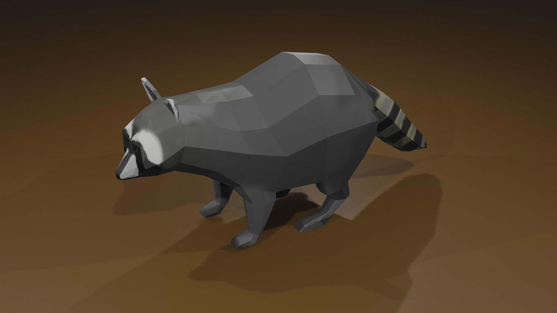 Raccon raccoon Low-poly 3D model_3