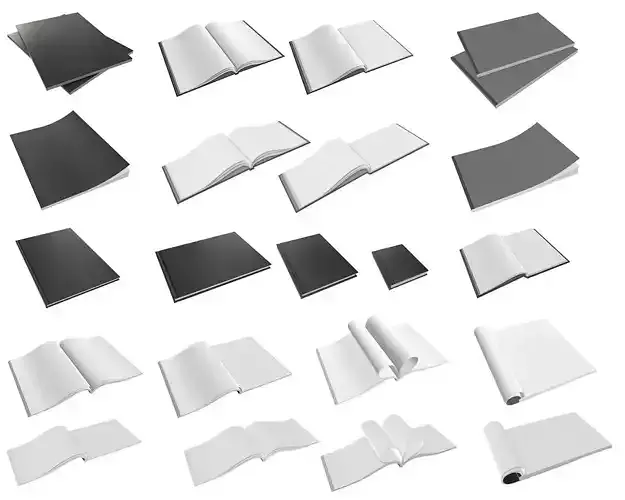 album notebook magazine book hardcover blank pack 3D Model Collection