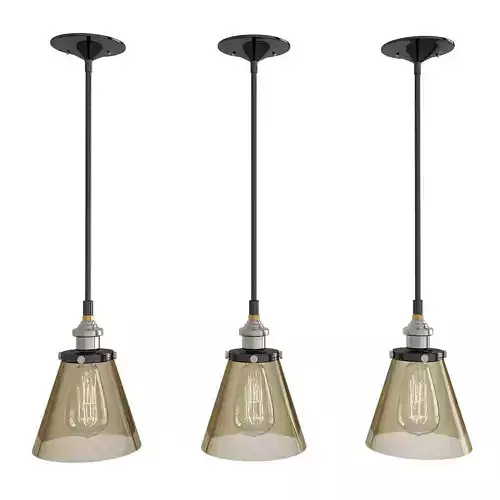 Globe three pendant lights with glass shades
