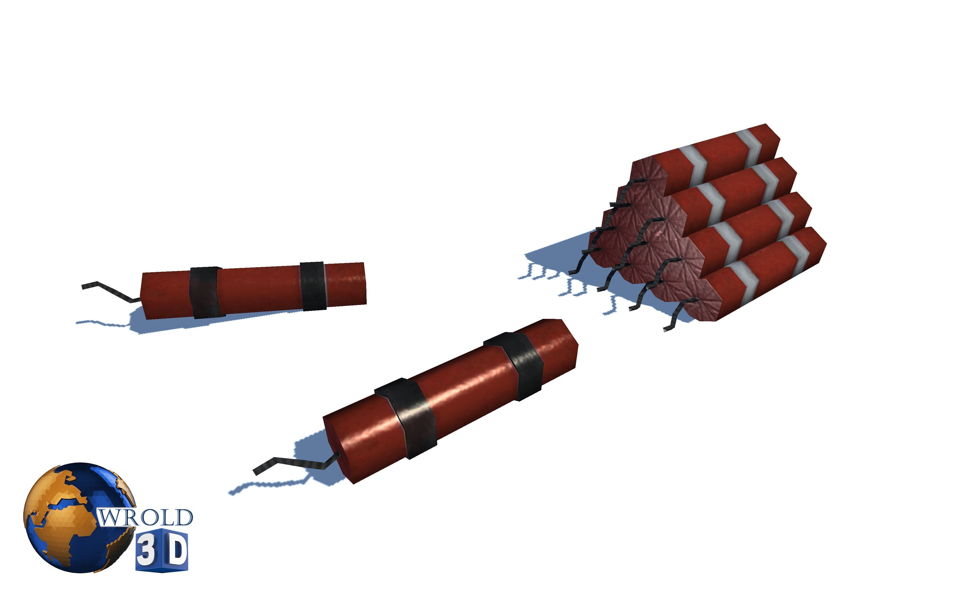 Explosive barrel cylinder Pack Lowpoly 3d model Low-poly 3D model_2