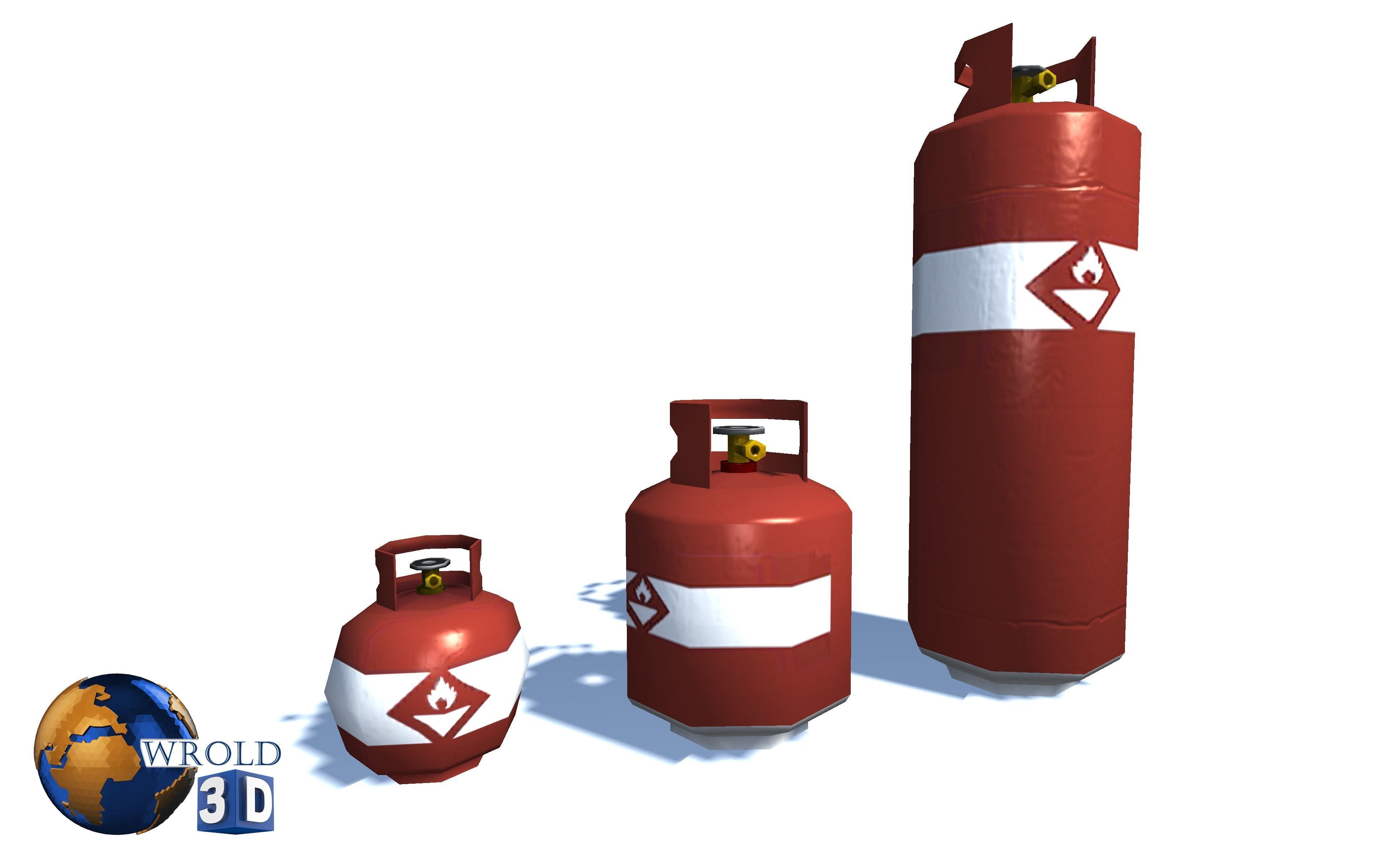 Explosive barrel cylinder Pack Lowpoly 3d model Low-poly 3D model_5