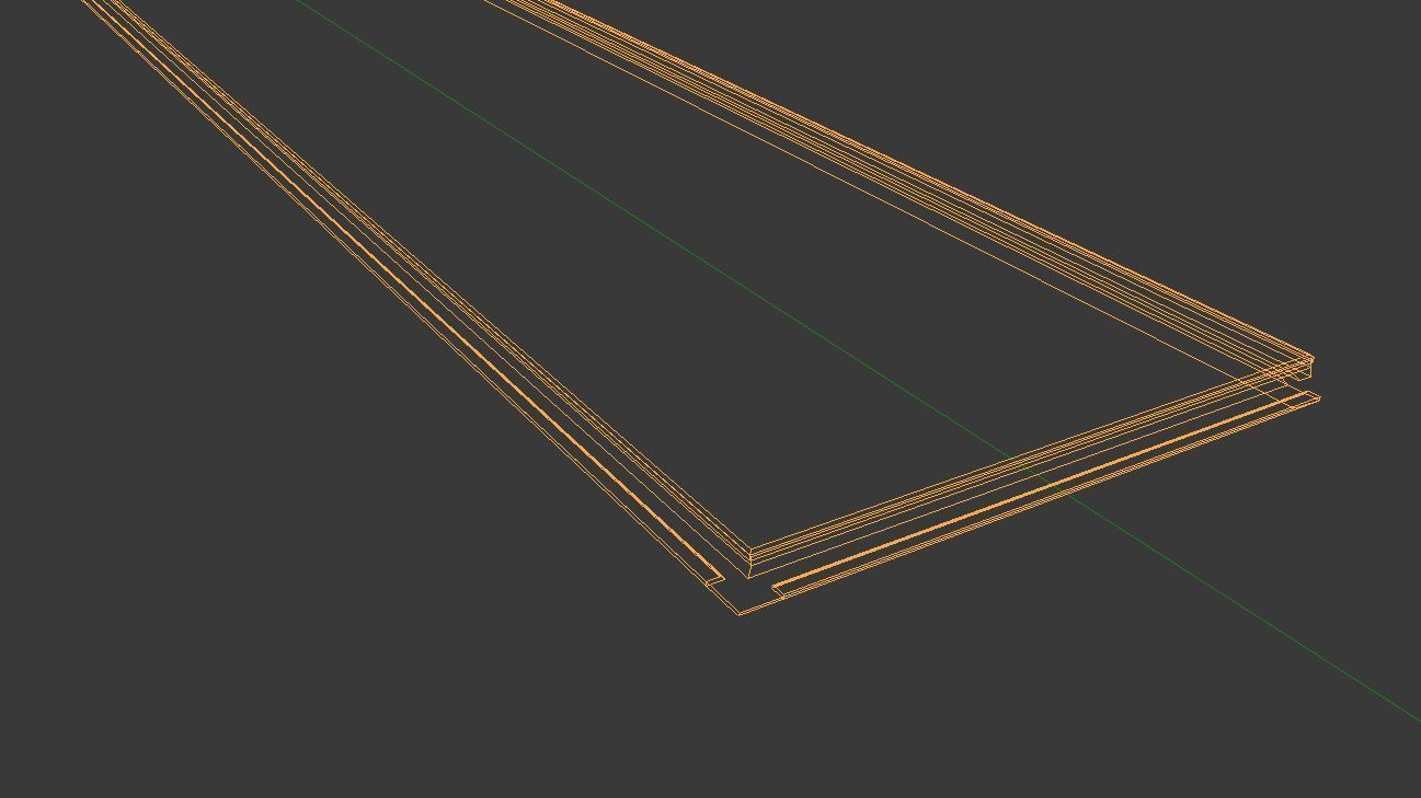 Laminate Wooden Plank Low-poly 3D model_4