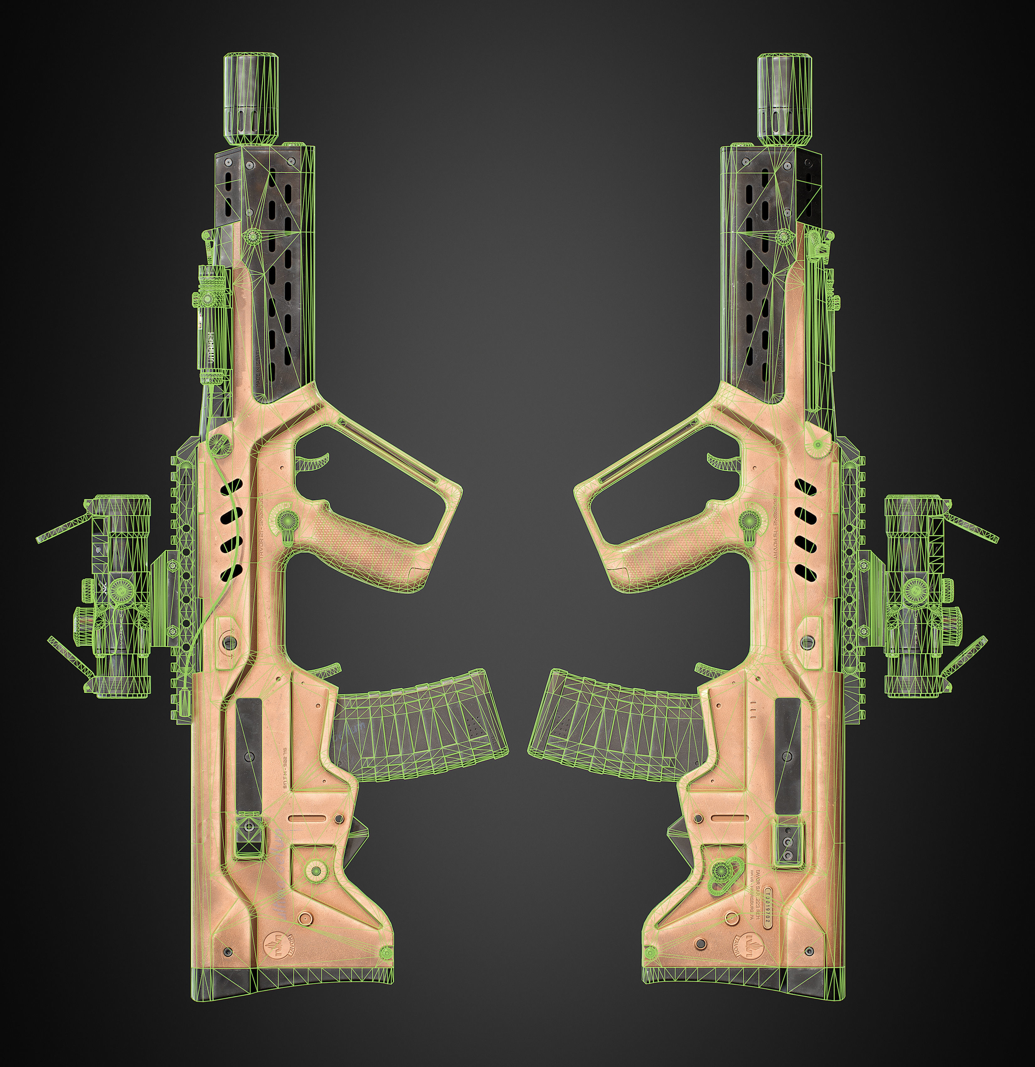 TAR 21 rifle Low-poly 3D model_26