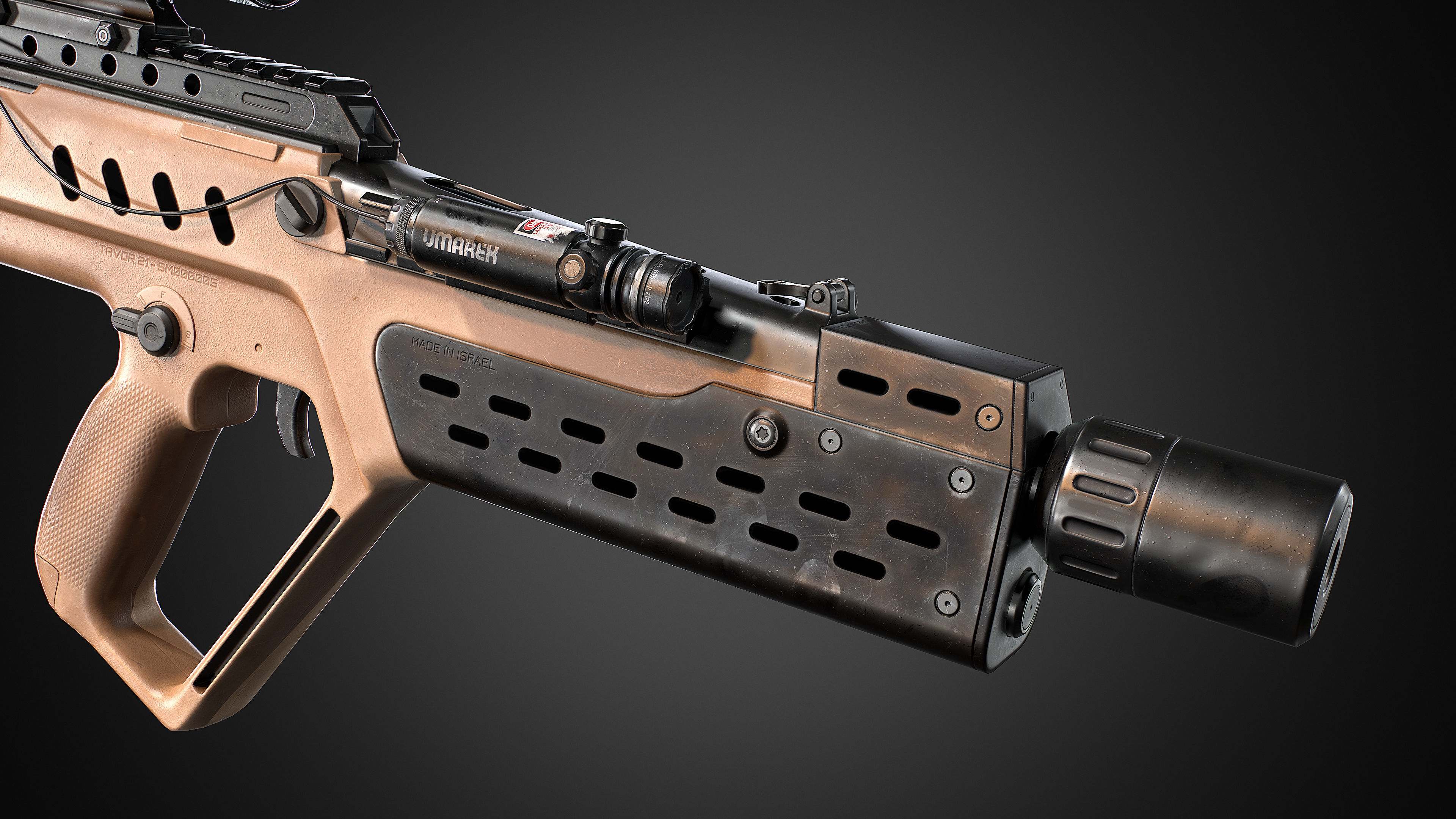 TAR 21 rifle Low-poly 3D model_5