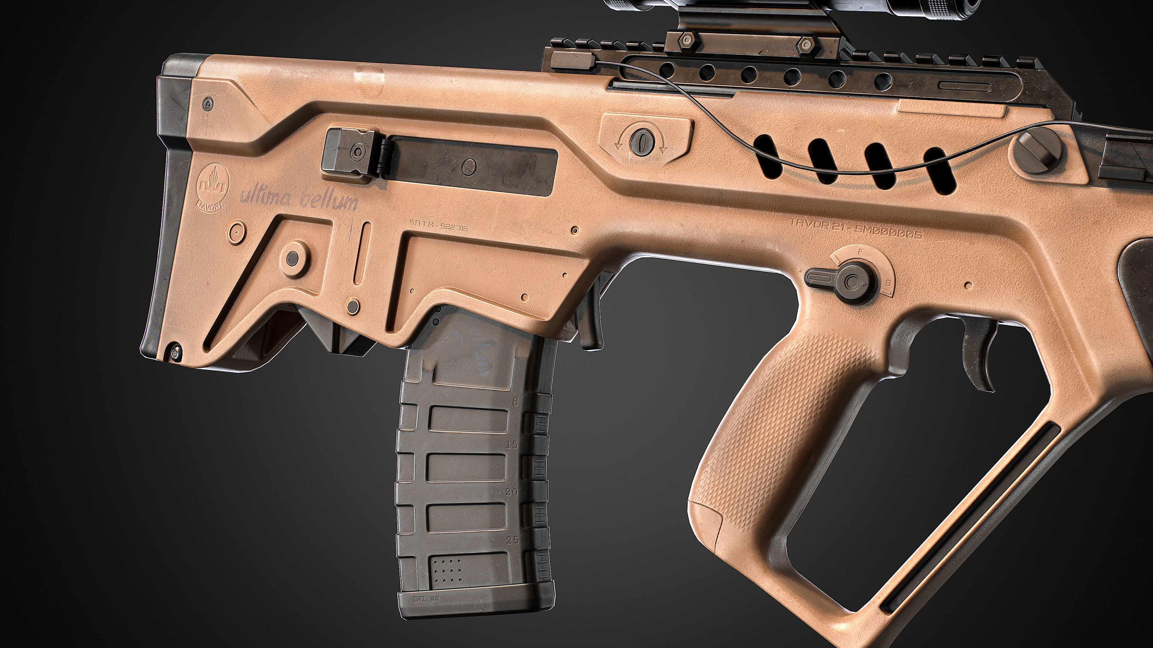 TAR 21 rifle Low-poly 3D model_9