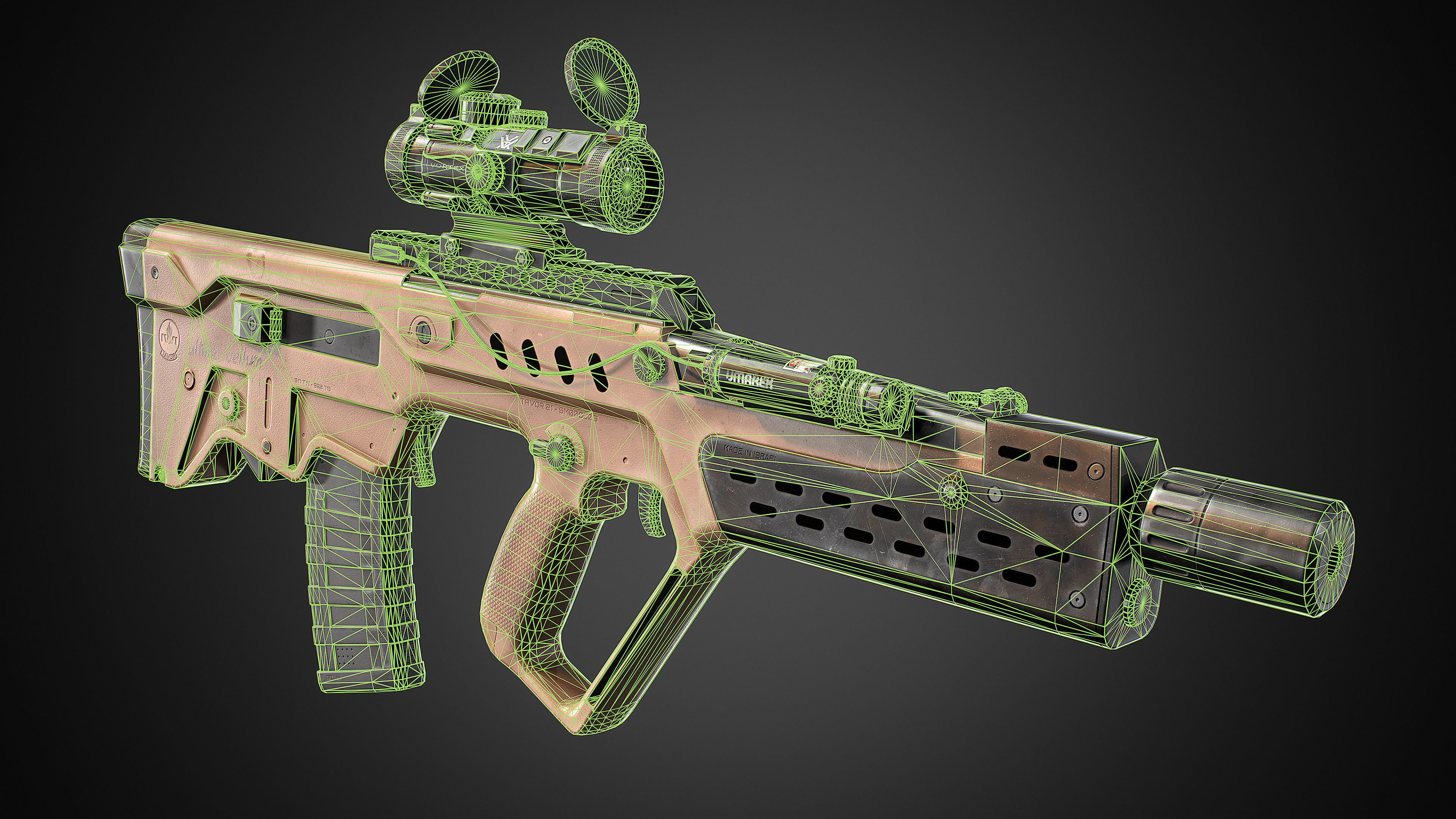 TAR 21 rifle Low-poly 3D model_27