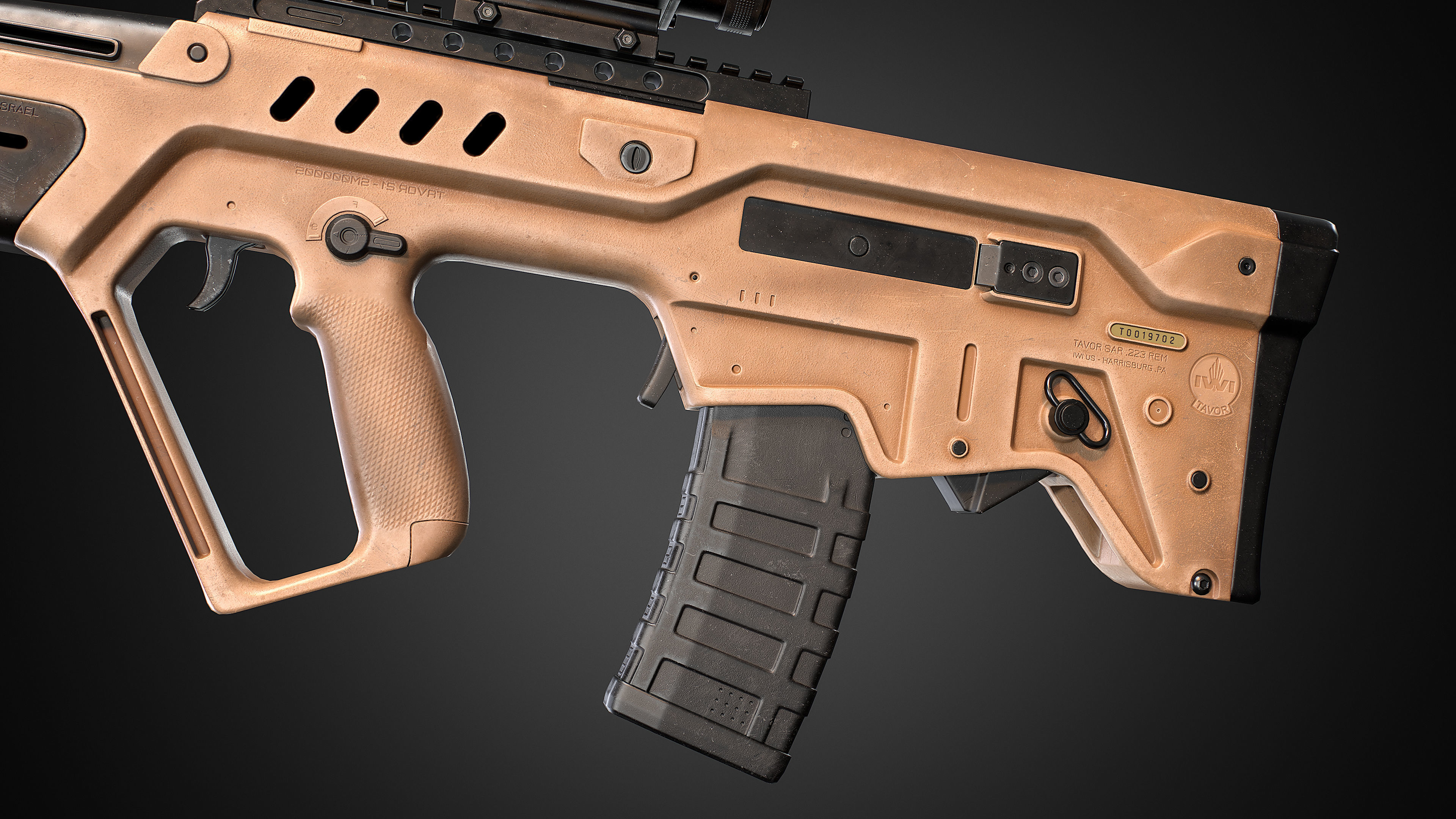 TAR 21 rifle Low-poly 3D model_17