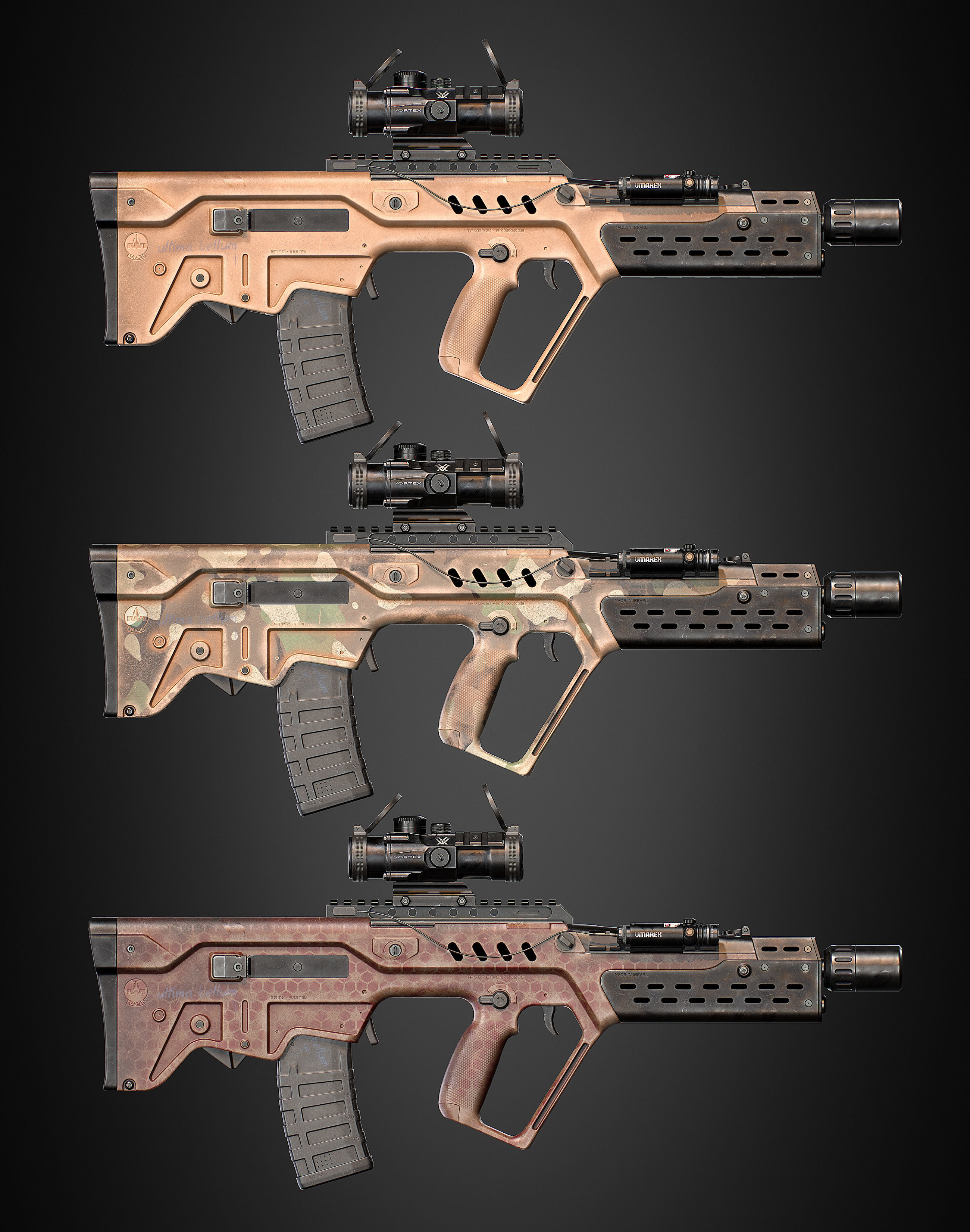 TAR 21 rifle Low-poly 3D model_25