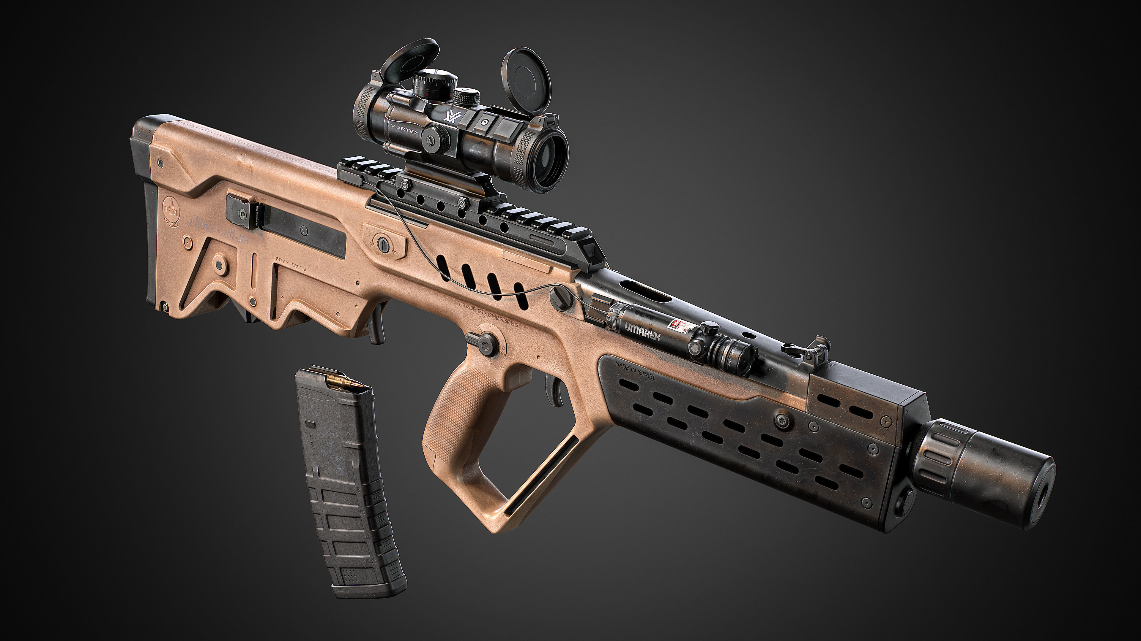 TAR 21 rifle Low-poly 3D model_13