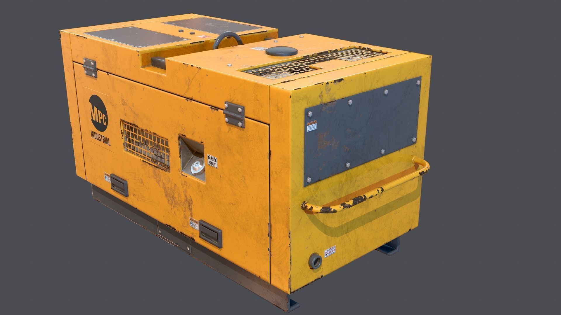 Air compressor Low-poly 3D model_2