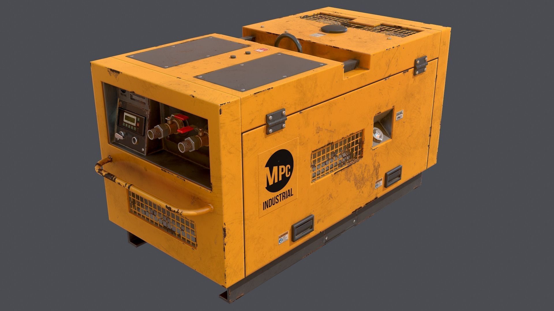 Air compressor Low-poly 3D model_1