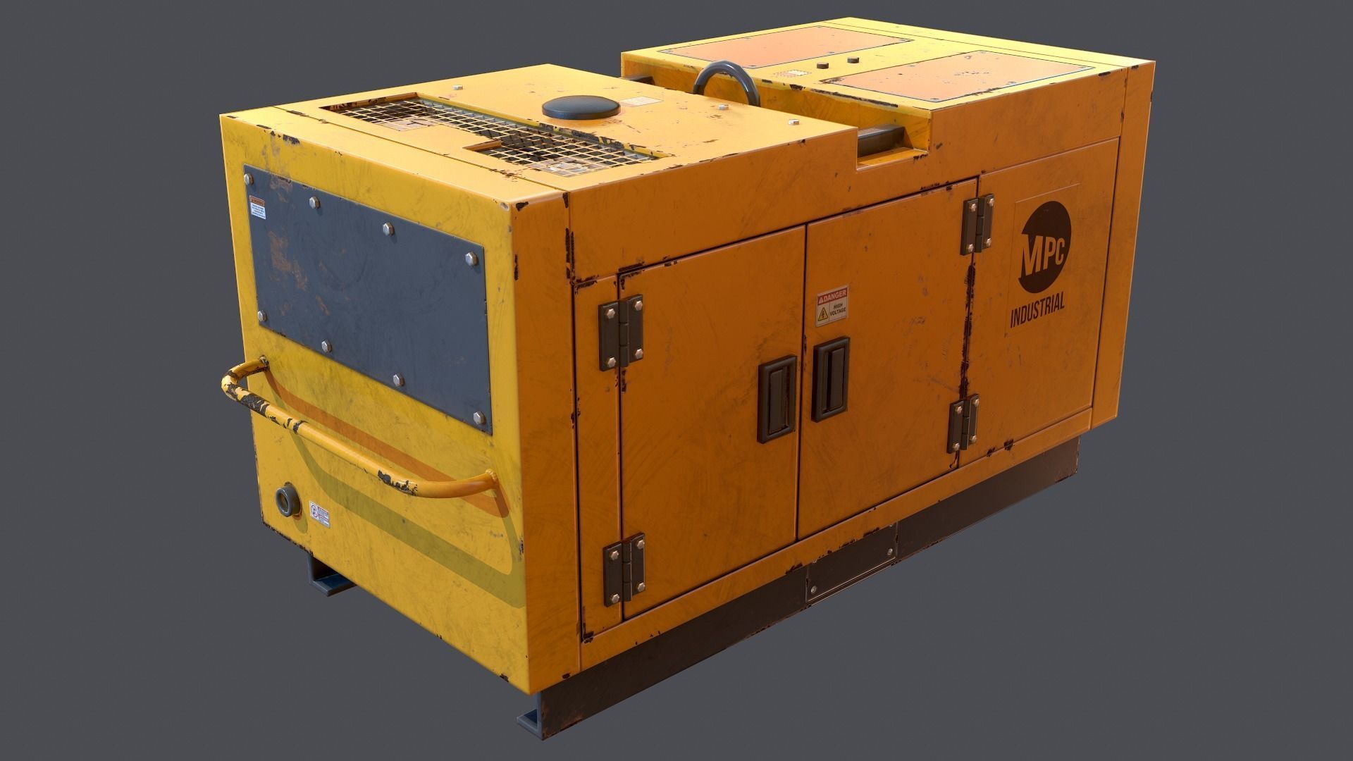 Air compressor Low-poly 3D model_3