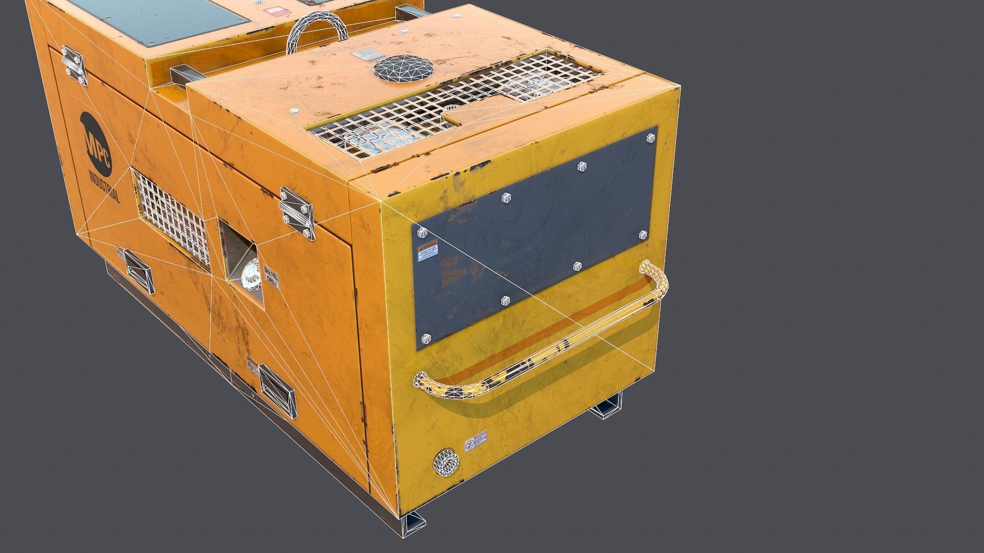 Air compressor Low-poly 3D model_11