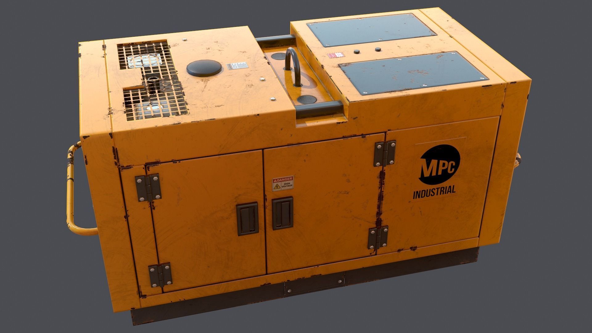 Air compressor Low-poly 3D model_4