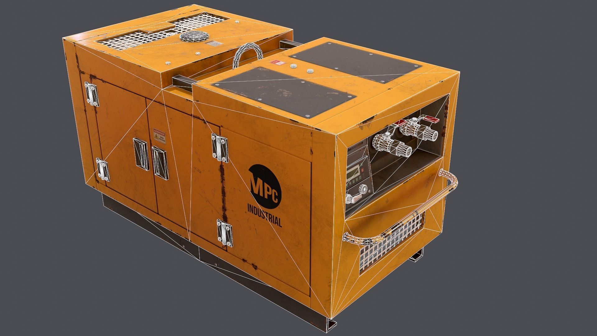 Air compressor Low-poly 3D model_8