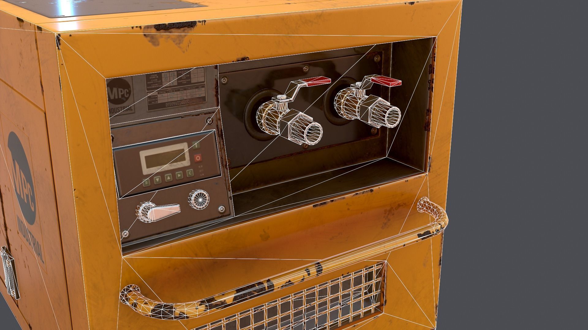 Air compressor Low-poly 3D model_9