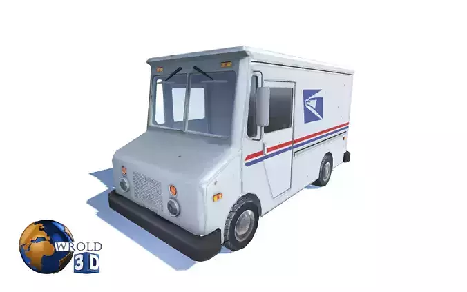 Mail Car lowpoly vehicle 3d model