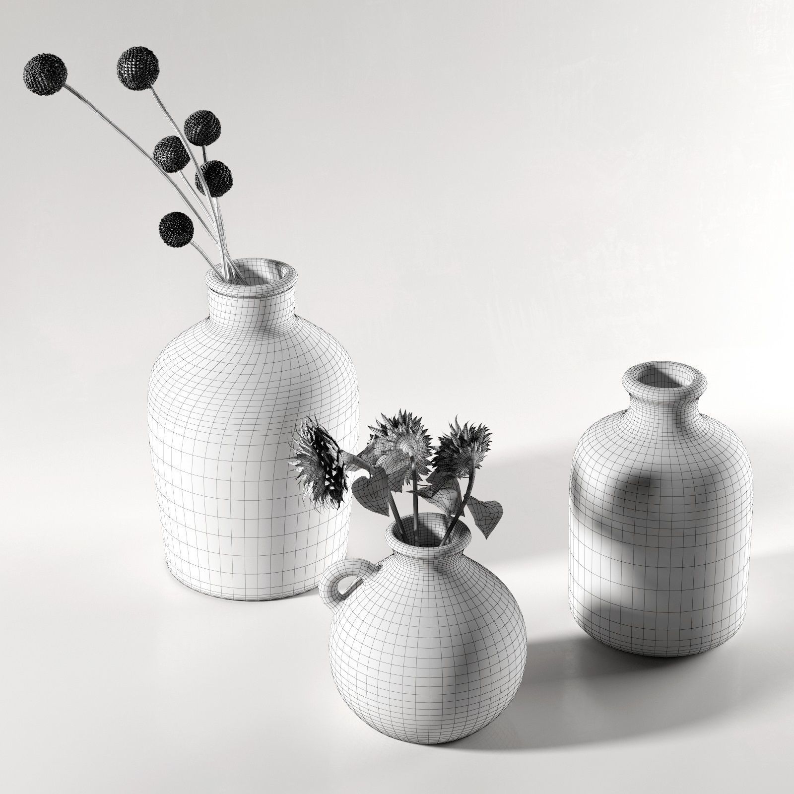 Morocco Vases with Flowers 3D model_3
