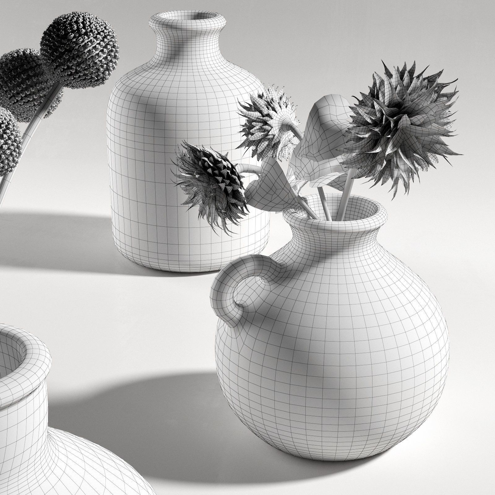 Morocco Vases with Flowers 3D model_4