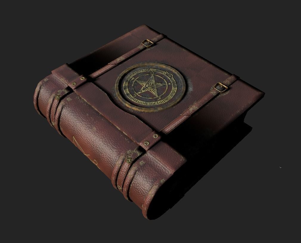 Old Magic Book Low-poly 3D model_3