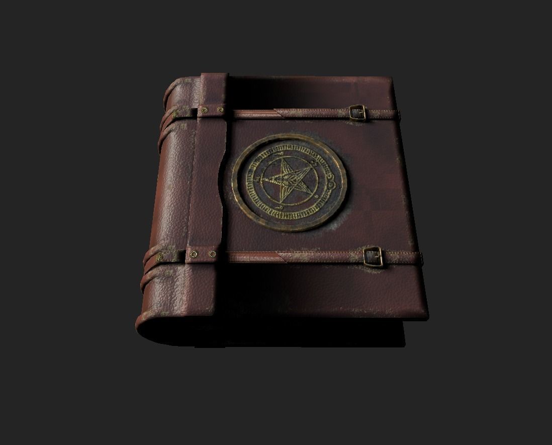 Old Magic Book Low-poly 3D model_5