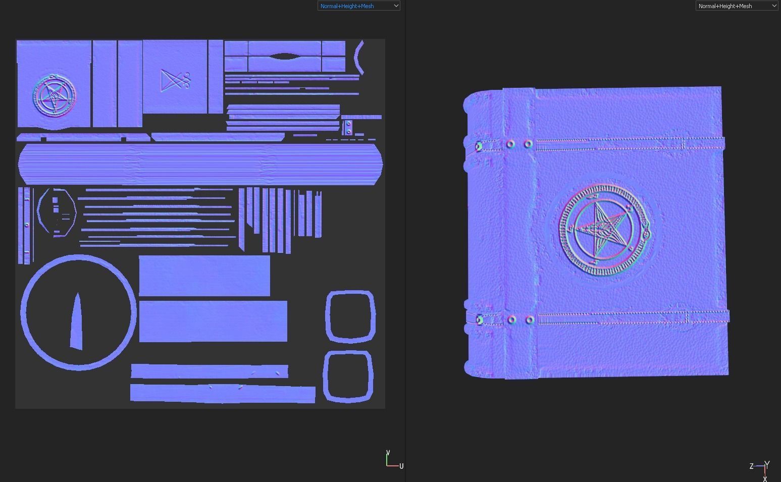 Old Magic Book Low-poly 3D model_12