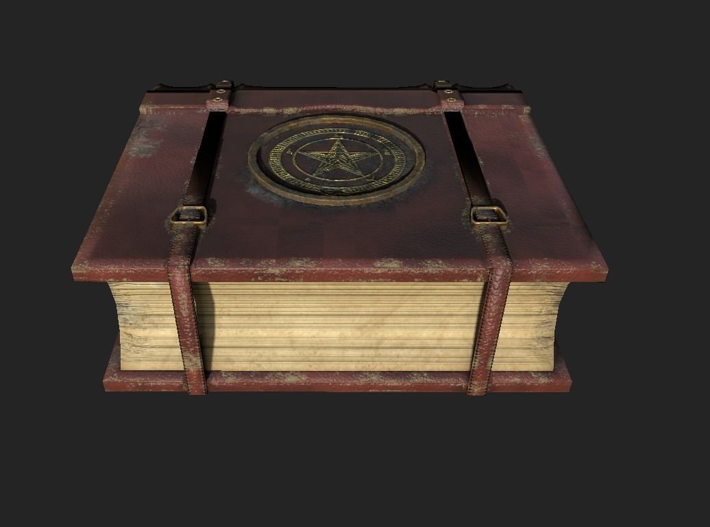 Old Magic Book Low-poly 3D model_1