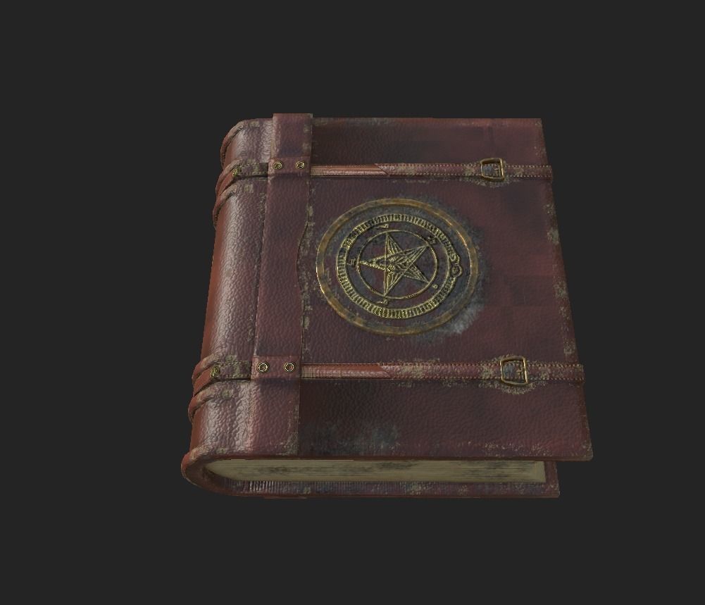 Old Magic Book Low-poly 3D model_4