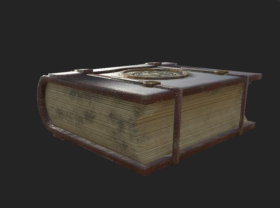 Old Magic Book Low-poly 3D model_6