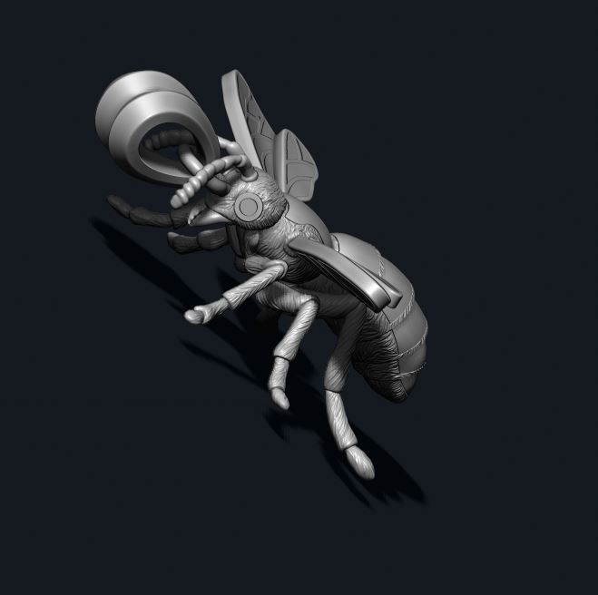 Bee pendant with enamel 3D print model_3