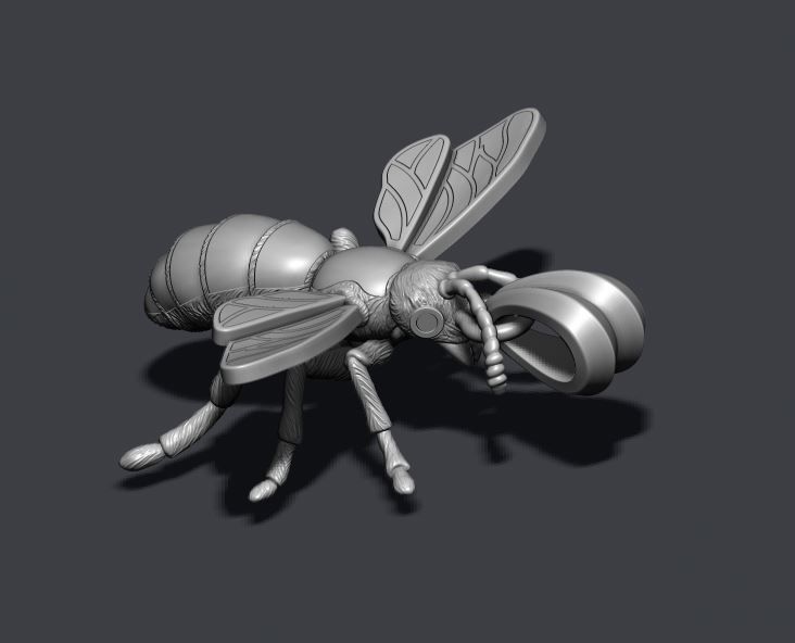 Bee pendant with enamel 3D print model_1