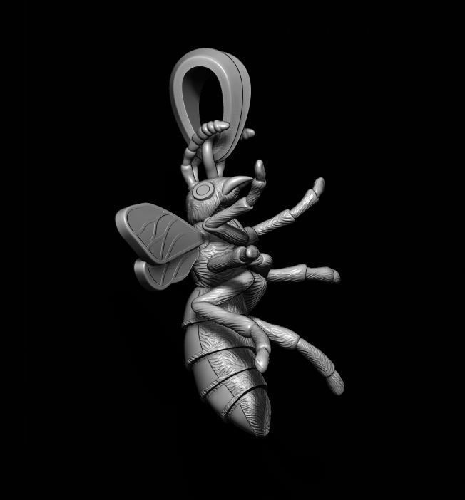Bee pendant with enamel 3D print model_5