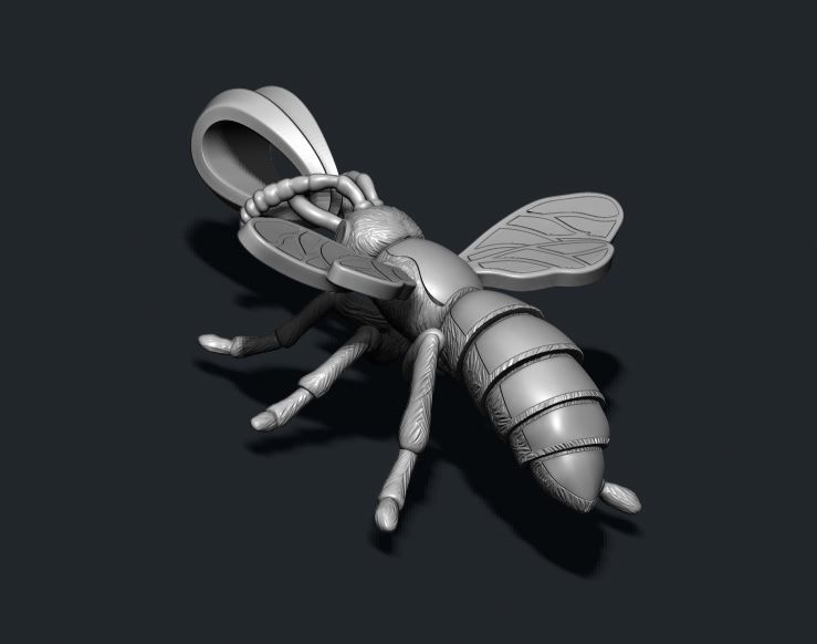 Bee pendant with enamel 3D print model_2