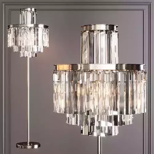 RH 1920S ODEON CLEAR GLASS FLOOR LAMP 4-TIER Nickel