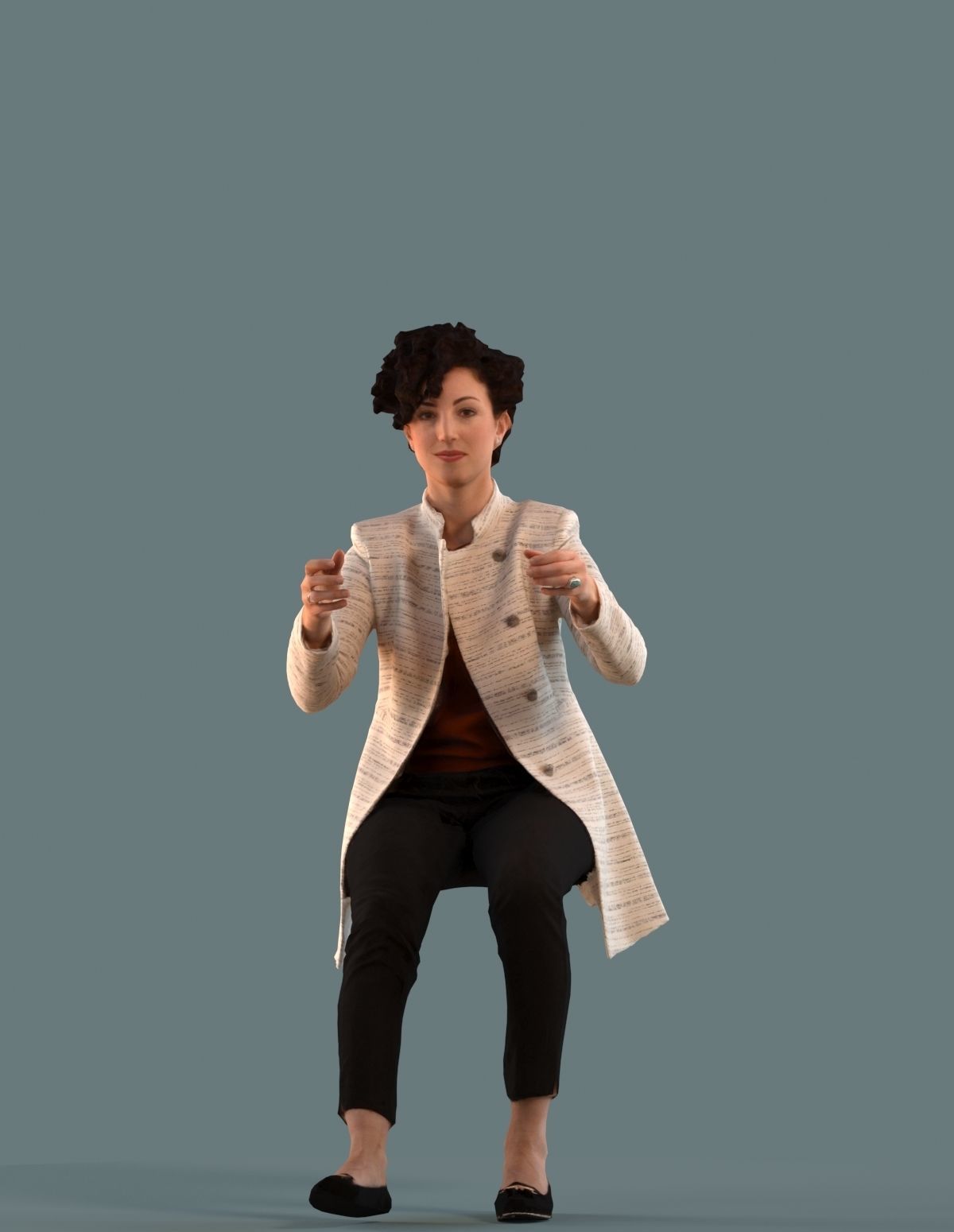 Low-poly set of 3D women driving a car 3D model_5