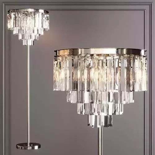 RH 1920S ODEON CLEAR GLASS FLOOR LAMP 4-TIER Nickel